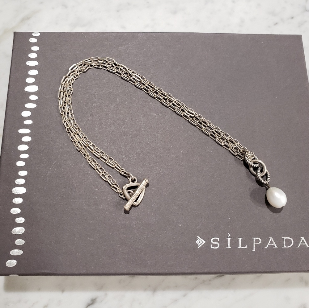 EUC Silpada Pearl Toggle Necklace N1353